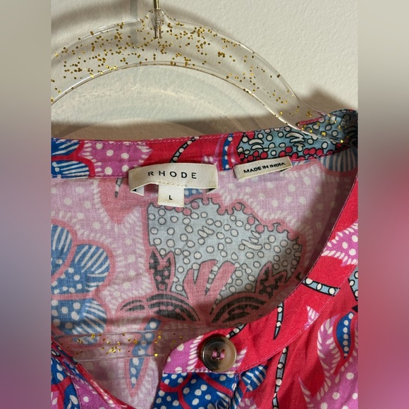 Tuckernuck RHODE Emma Fluted Floral-Print Cotton-Poplin Mini Dress Large - Picture 6 of 8